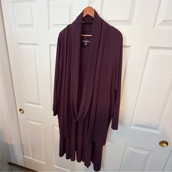 Roaman's Dresses & Skirts - Dark Plum Long Sleeve Dress, Cardigan and Scarf. Plus size 2x